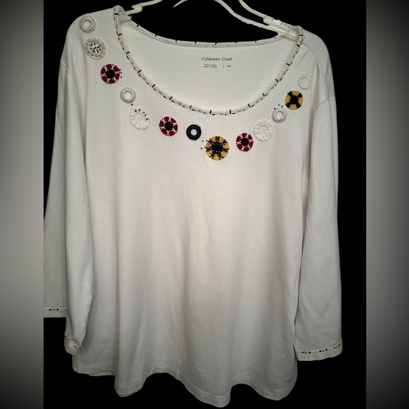 Coldwater Creek nautical 3/4 sleeve tee - Picture 1 of 7